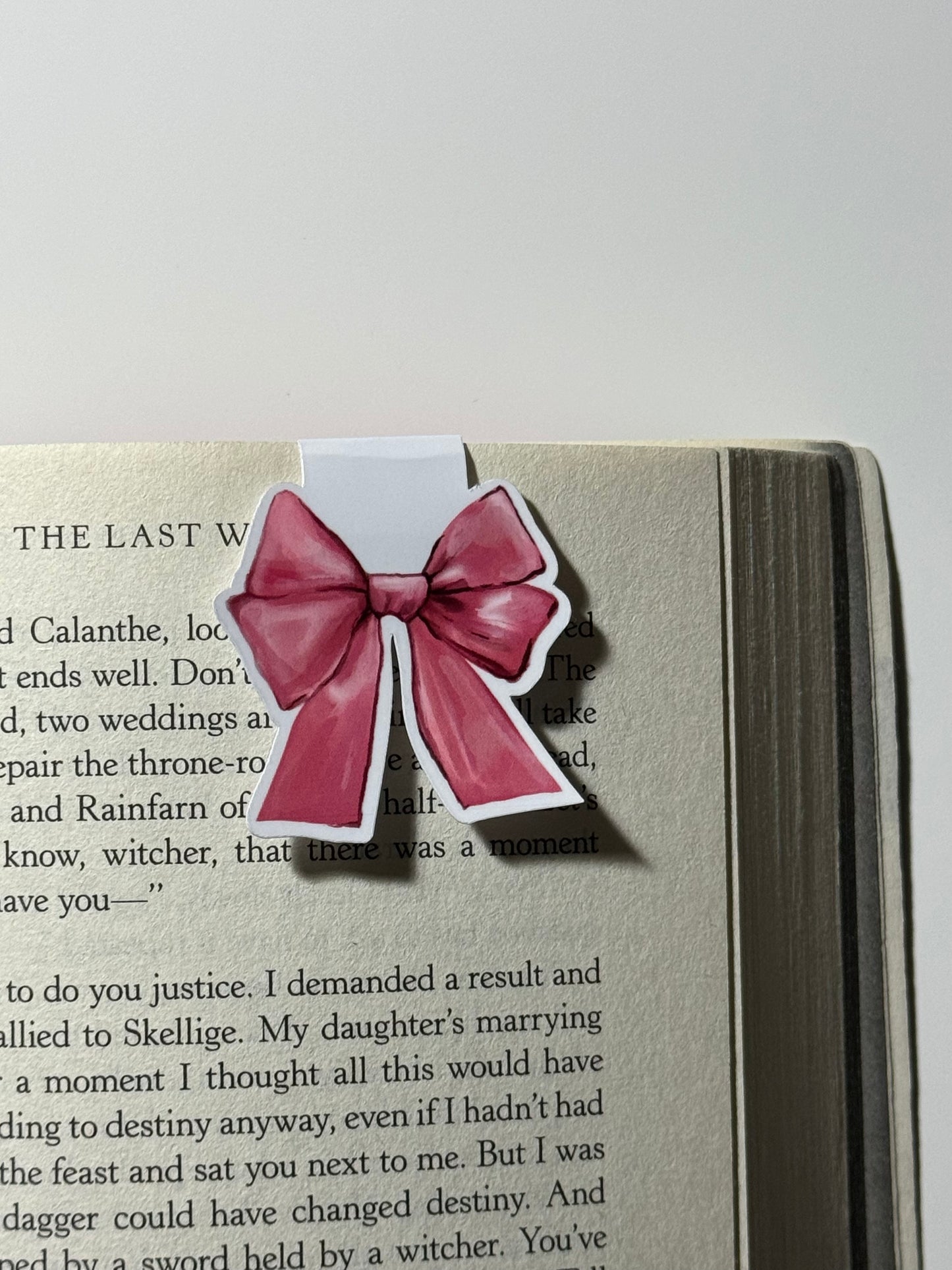 Pink Bow Bookmark